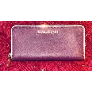 Michael Kors purple/gold Zip around wallet